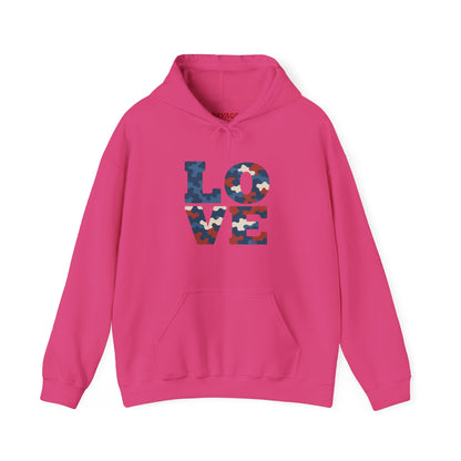 Unisex Hooded Sweatshirt with 'LOVE' Design - Cozy Gift for Friends, Valentine's Day, Casual Wear, Relaxation, Everyday Use