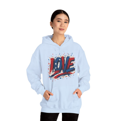 Unisex Hooded Sweatshirt with 'LOVE' Design - Cozy Gift for Friends, Valentine's Day, Casual Wear, Relaxation, Everyday Use