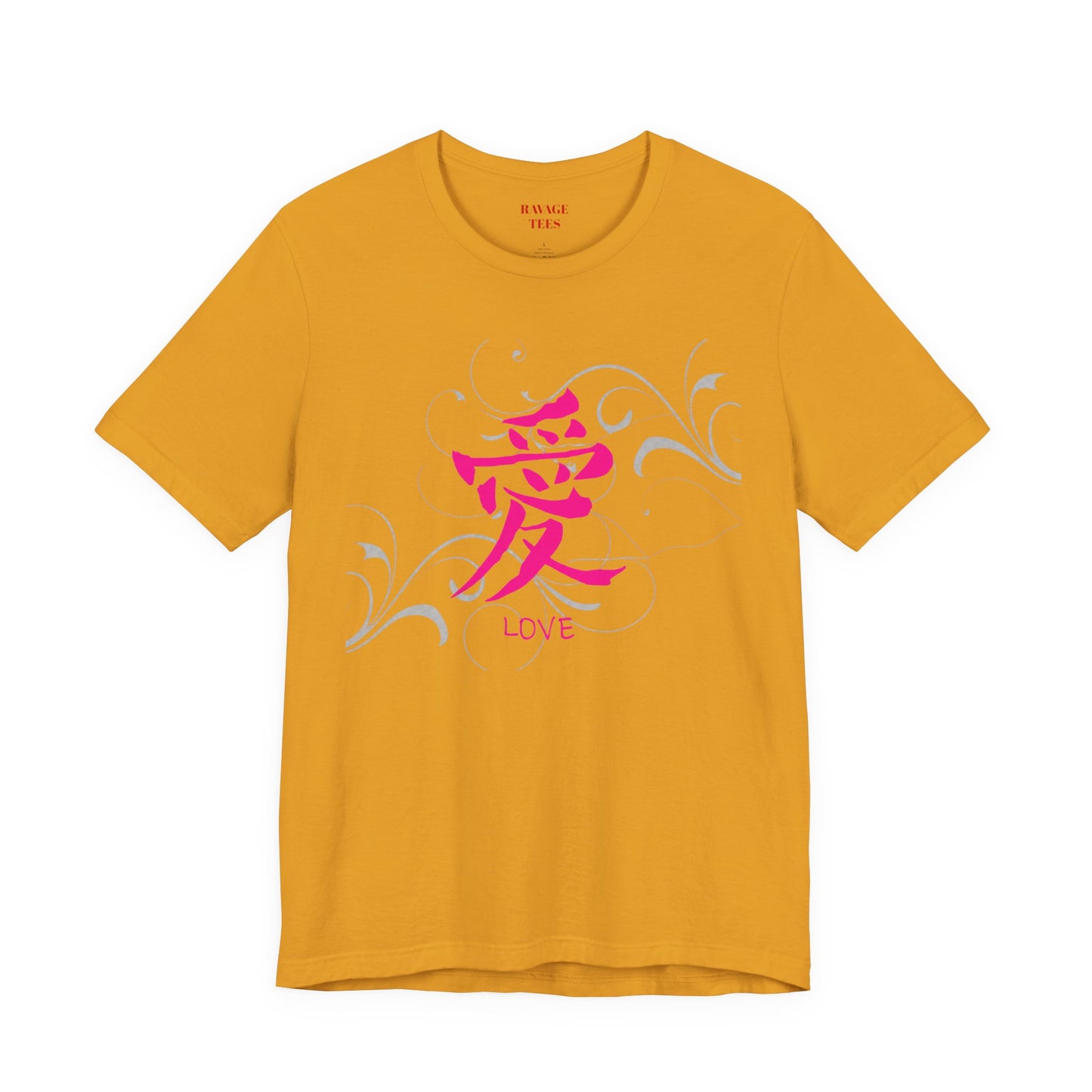 Love Kanji — Pink Asian Calligraphy Tee