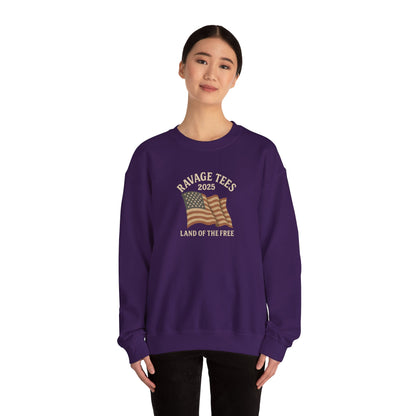 Patriotic Crewneck: "Land of the Free" Unisex Sweatshirt Gift