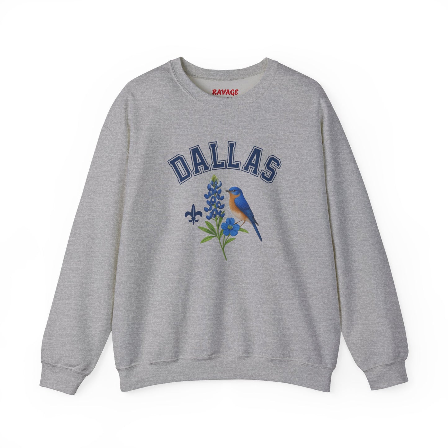 RAVAGE DALLAS - City Vibe Sweatshirt | Unisex Cardinal Crewneck, Cozy Fall Fashion, Casual Wear, Bird Lover Gift Idea