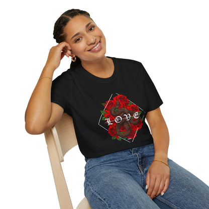 Romantic Floral Love Tee, Unisex Rose T-Shirt