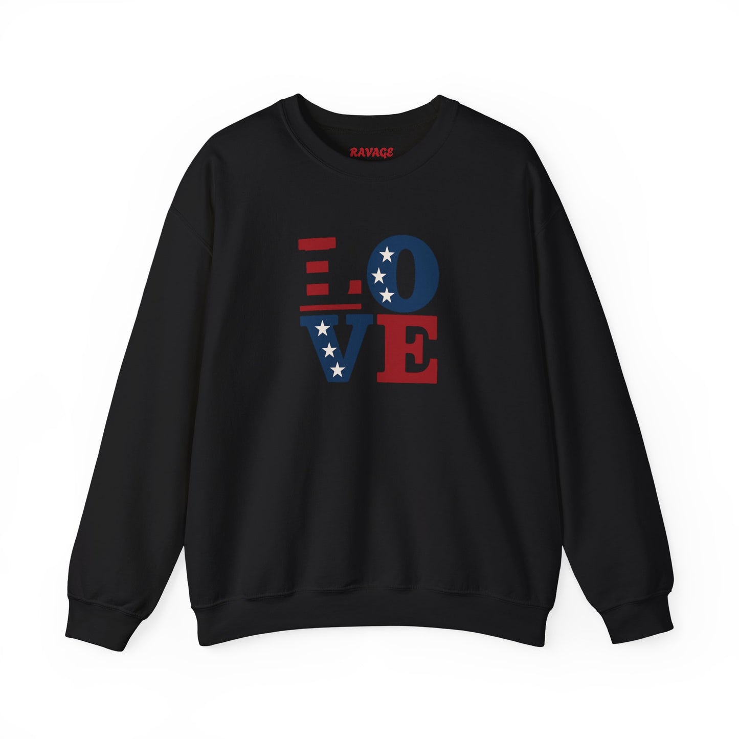Patriotic Love Sweatshirt | Unisex Crewneck, Cozy Top for Celebrations, Gifts, Independence Day, Casual Style, Everyday Comfort