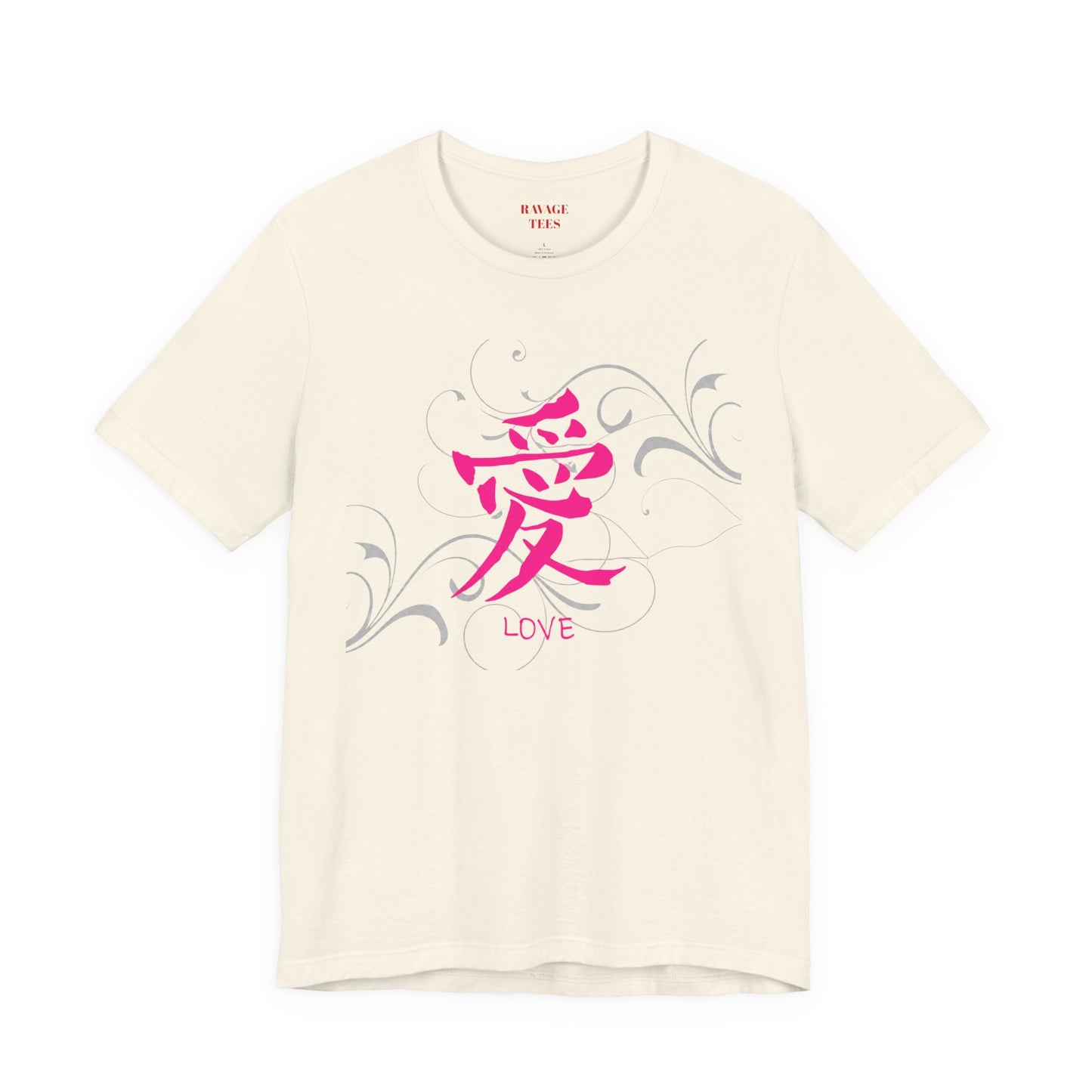 Love Kanji — Pink Asian Calligraphy Tee