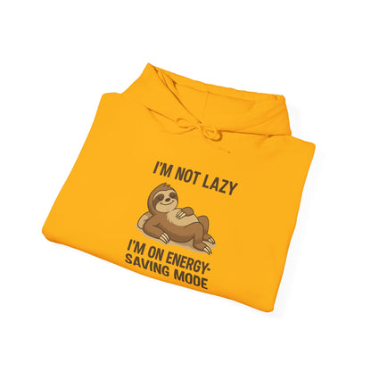 Funny Sloth Hoodie: I'm Not Lazy, Energy Saving Mode