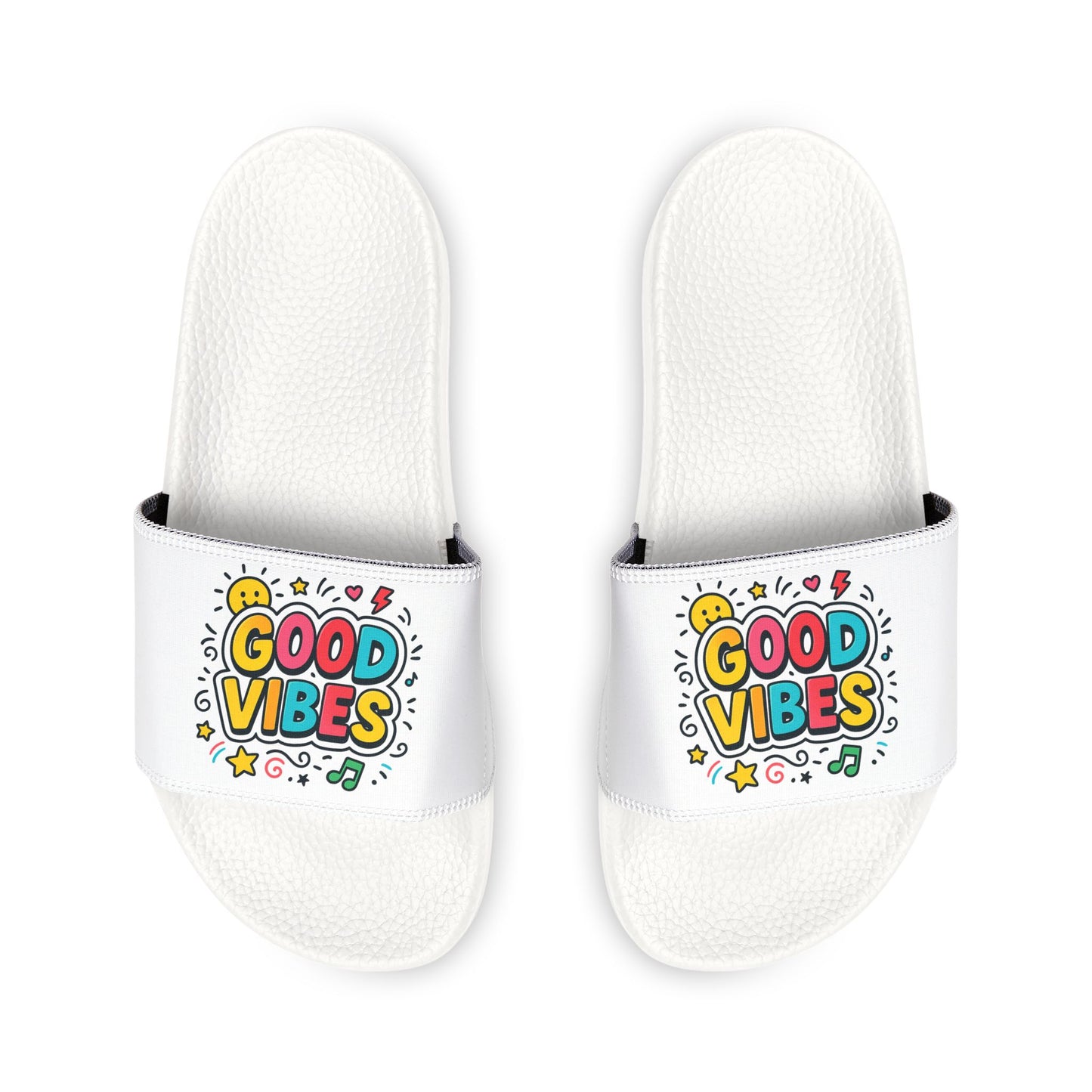"Good Vibes" Removable-Strap Slide Sandals