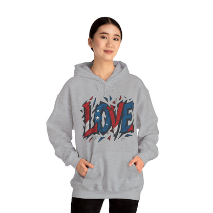 Unisex Hooded Sweatshirt with 'LOVE' Design - Cozy Gift for Friends, Valentine's Day, Casual Wear, Relaxation, Everyday Use