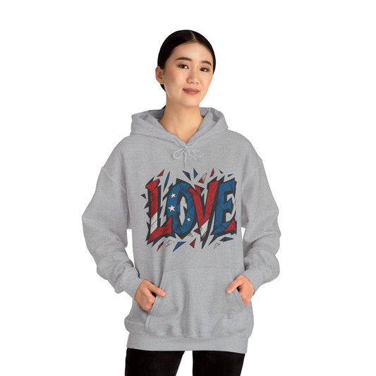 Unisex Hooded Sweatshirt with 'LOVE' Design - Cozy Gift for Friends, Valentine's Day, Casual Wear, Relaxation, Everyday Use