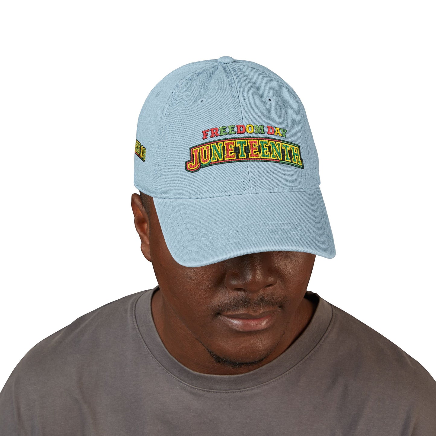 Juneteenth Freedom Day Embroidered Denim Hat