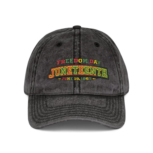 Juneteenth Embroidered Vintage Cap