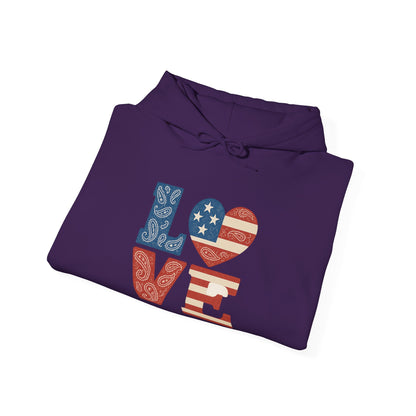 Unisex Hooded Sweatshirt with 'LOVE' Design - Cozy Gift for Friends, Valentine's Day, Casual Wear, Relaxation, Everyday Use