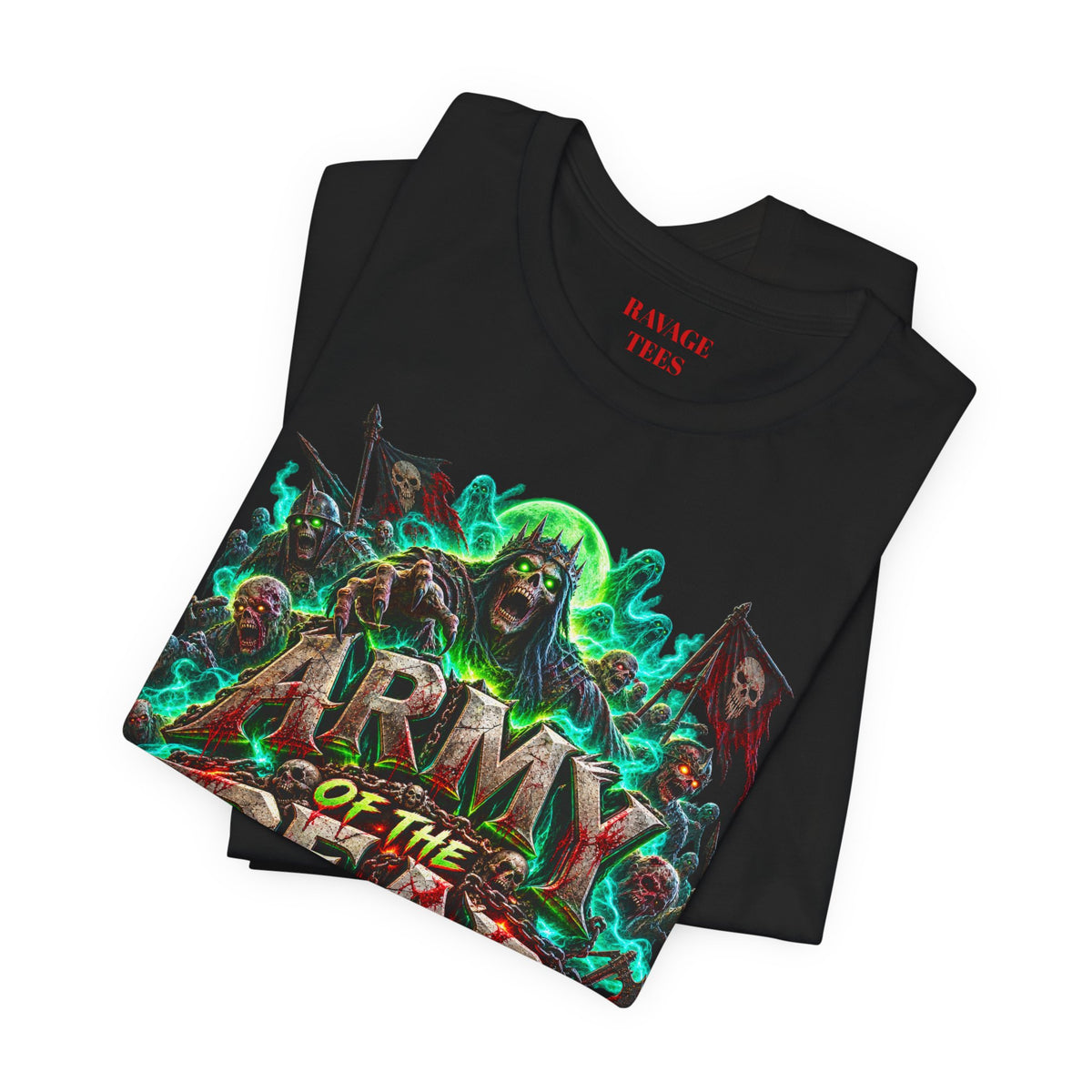 Army of the Dead Graphic T-Shirt – Neon Zombie Horror Tee