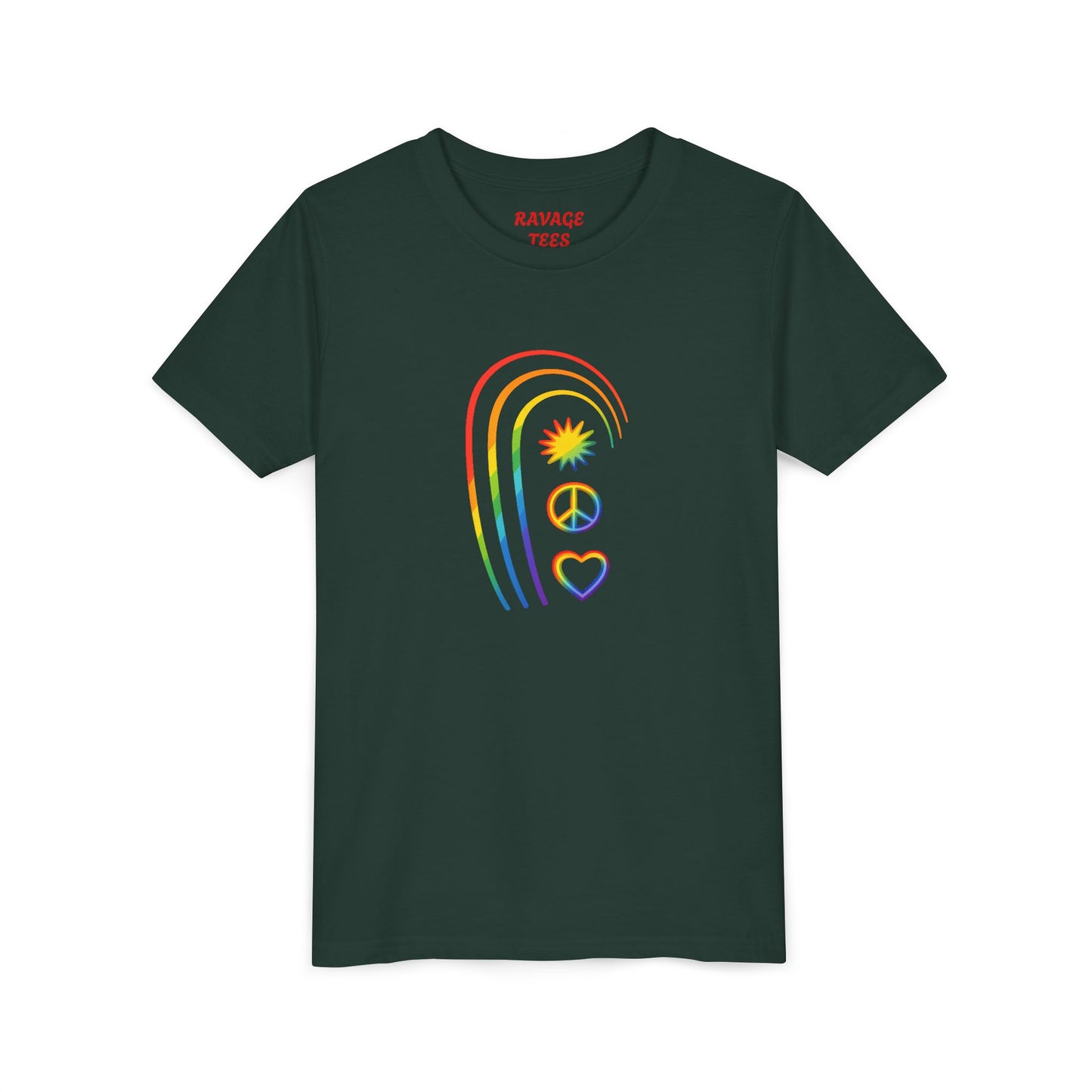 Youth Rainbow Peace & Love Tee