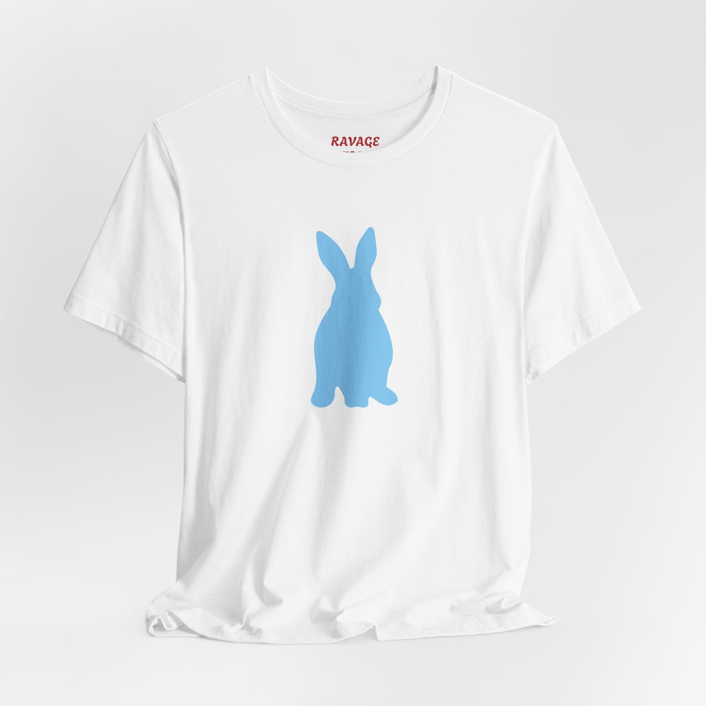 Minimal Blue Bunny Graphic Tee | Unisex Cotton T-Shirt