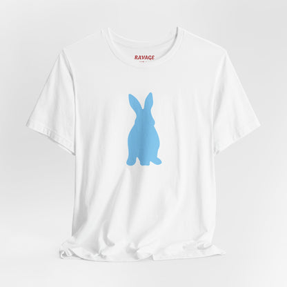 Minimal Blue Bunny Graphic Tee | Unisex Cotton T-Shirt