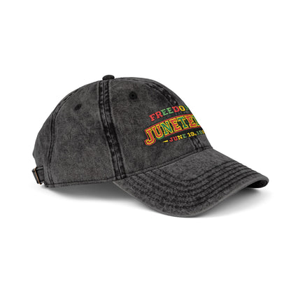 Juneteenth Embroidered Vintage Cap