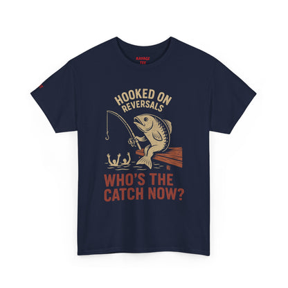Hooked on Reversals Fishing Tee - Unisex Cotton T-Shirt for Fishing Lovers, Great for Outdoors, Gift for Dad, Summer Apparel, Casual Wear