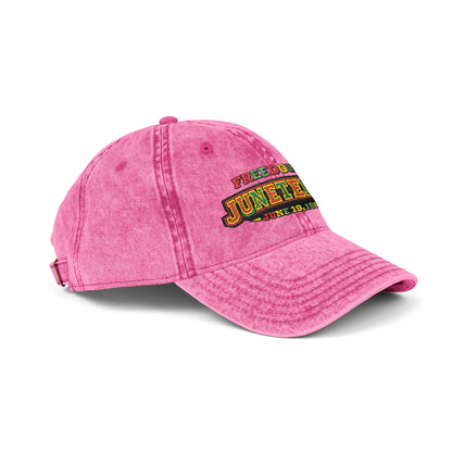 Juneteenth Embroidered Vintage Cap