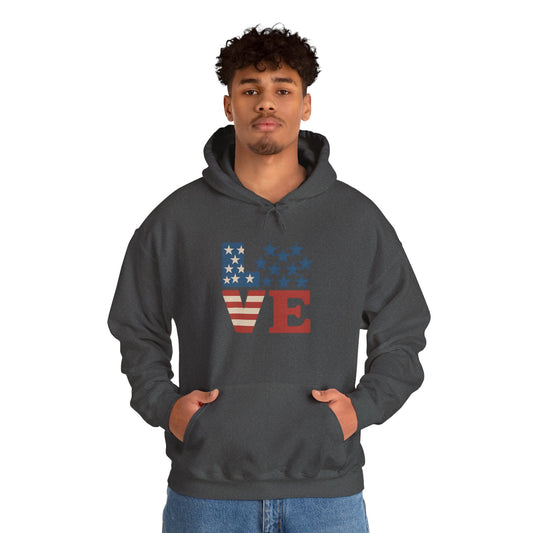Unisex Hooded Sweatshirt with 'LOVE' Design - Cozy Gift for Friends, Valentine's Day, Casual Wear, Relaxation, Everyday Use