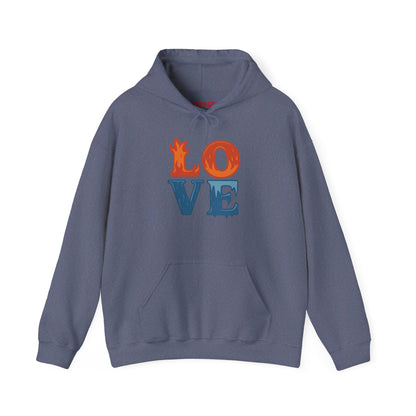 Unisex Hooded Sweatshirt with 'LOVE' Design - Cozy Gift for Friends, Valentine's Day, Casual Wear, Relaxation, Everyday Use