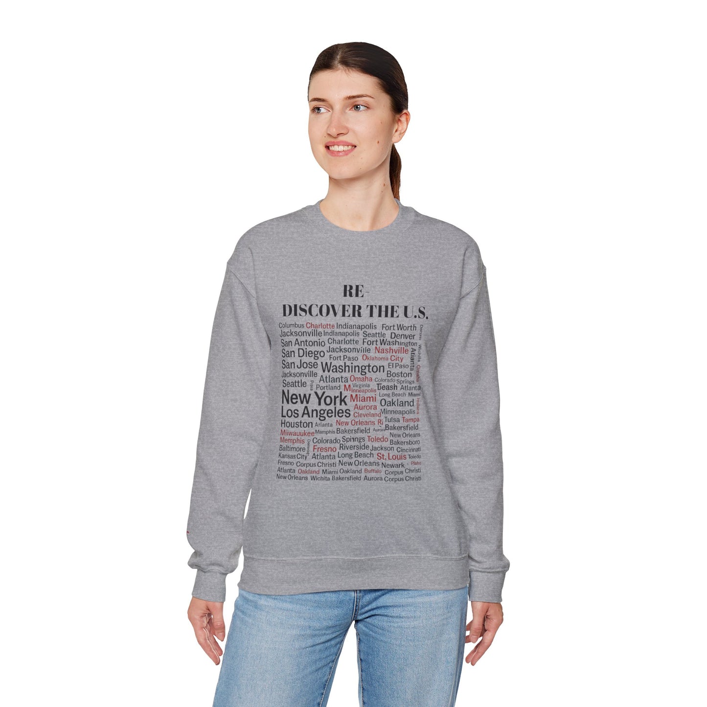 Re-Discover the U.S. Travel Enthusiast Sweatshirt, Cozy Crewneck, Explore America, Casual Wear