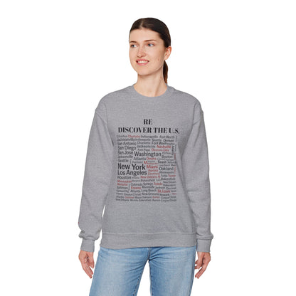 Re-Discover the U.S. Travel Enthusiast Sweatshirt, Cozy Crewneck, Explore America, Casual Wear