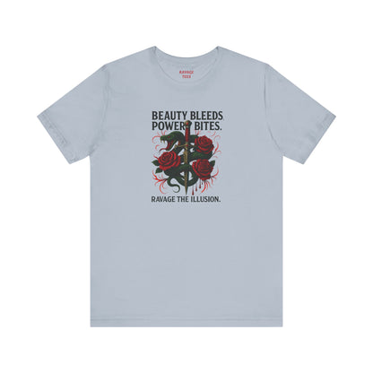 "Beauty Bleeds" Tee: Dark Aesthetic Unisex Graphic T-Shirt