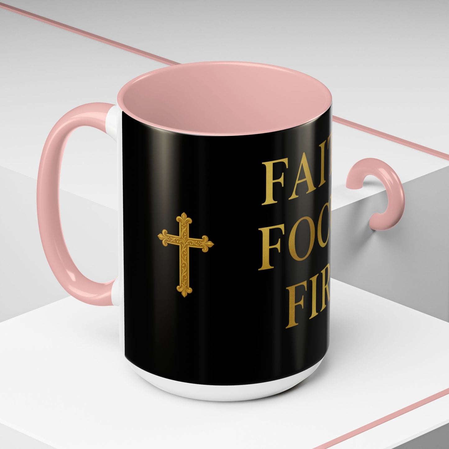 Faith-Inspired Coffee Mug - Motivational Black Mug for Daily Inspiration, Gift for Christians, Office Decor, Home Beverage