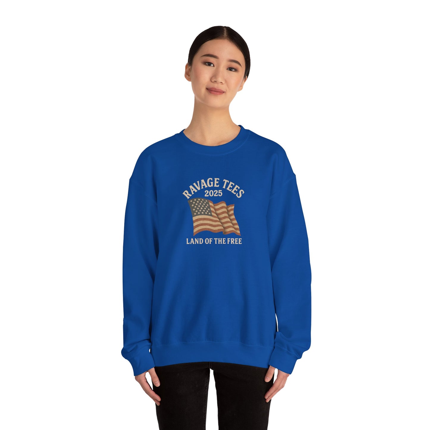 Patriotic Crewneck: "Land of the Free" Unisex Sweatshirt Gift