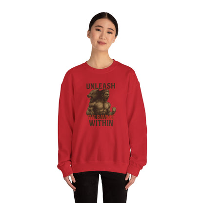 Unleash the Ravage Within  – Unisex French Terry Sweatshirt, Cozy Fall Casual Wear, Gamer Gift, Comfortable Everyday Apparel