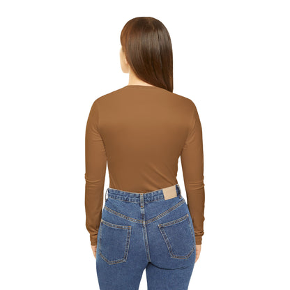 Caramel V-Neck Shirt | Women’s Long Sleeve Casual Top