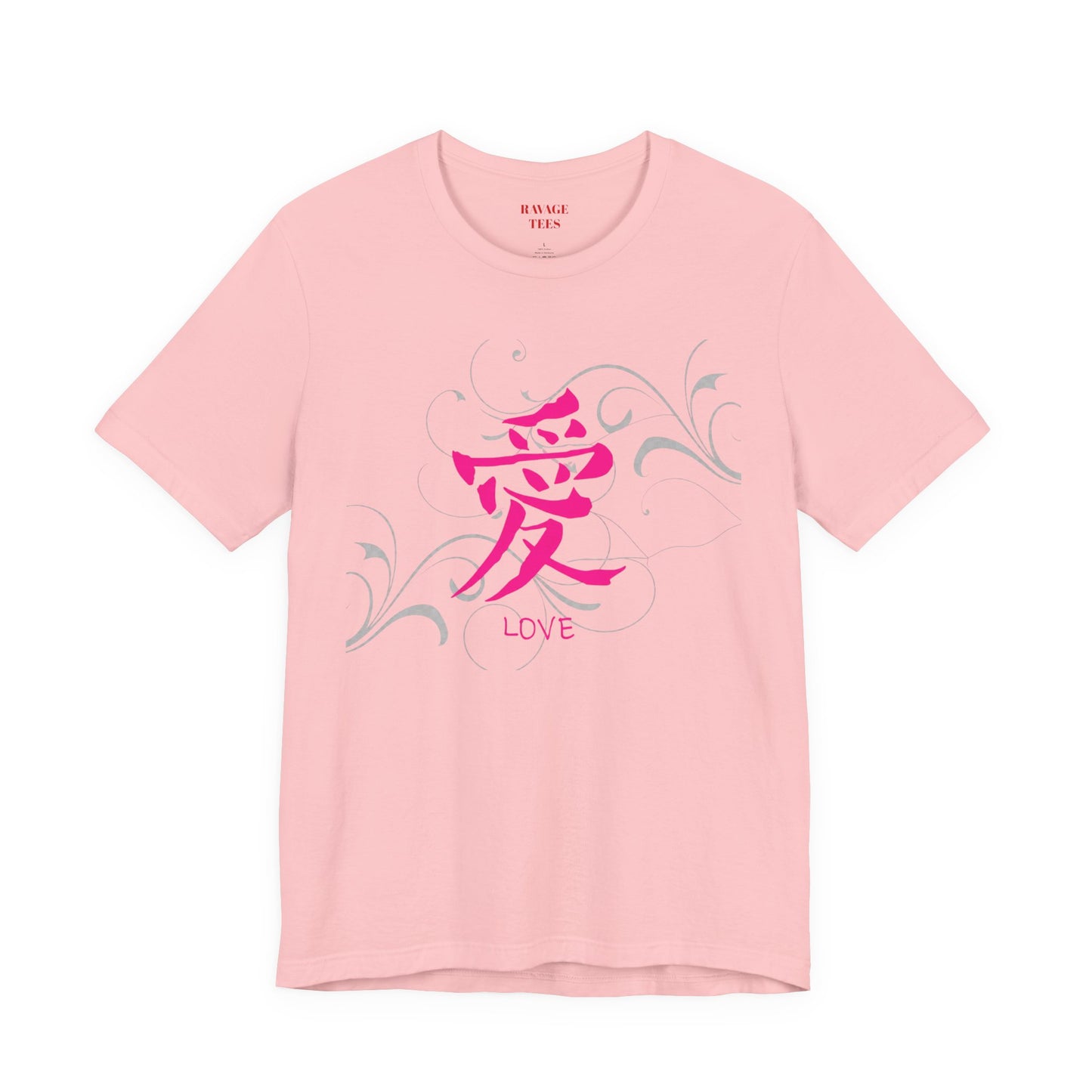 Love Kanji — Pink Asian Calligraphy Tee