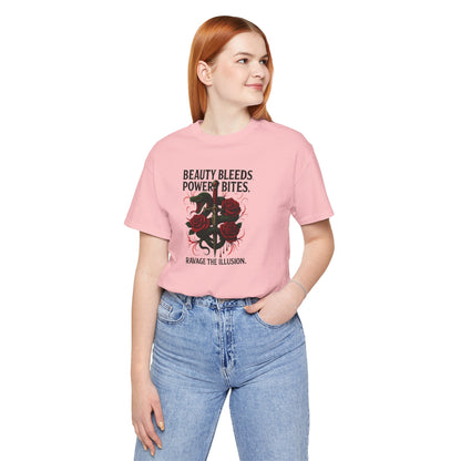 "Beauty Bleeds" Tee: Dark Aesthetic Unisex Graphic T-Shirt