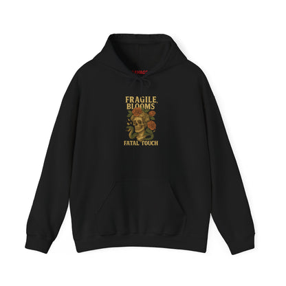 FRAGILE BLOOM FATAL TOUCH Graphic Hoodie – Unisex Pullover Sweatshirt for Nature Lovers | Cozy Streetwear for Spring, Casual Wear & Eco-Friendly Gifts