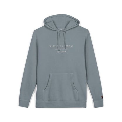 Shutt1eman Embroided Vintage Pigment Black-Dyed Hoodie