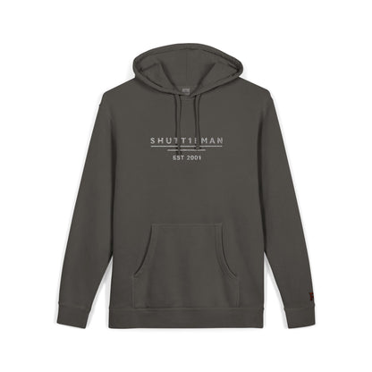 Shutt1eman Embroided Vintage Pigment Black-Dyed Hoodie