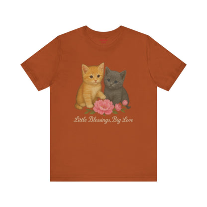 Cute Cat Graphic Tee, Casual Unisex Shirt