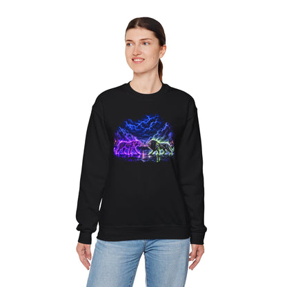 Neon Nebula Predator Clash Graphic Sweatshirt