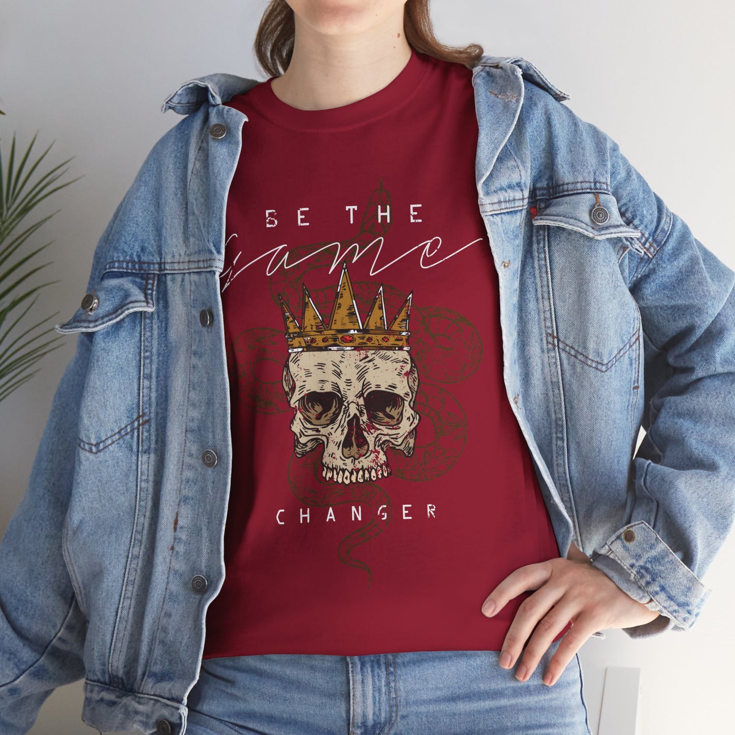 Be The Game Changer. Stylish Skull Graphic Tee for Casual Wear