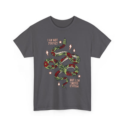 Trendy Unisex Tee, I Am Not Perfect Snake Design Shirt, Casual Wear, Gift for Nature Lovers, Eco-Friendly Fashion