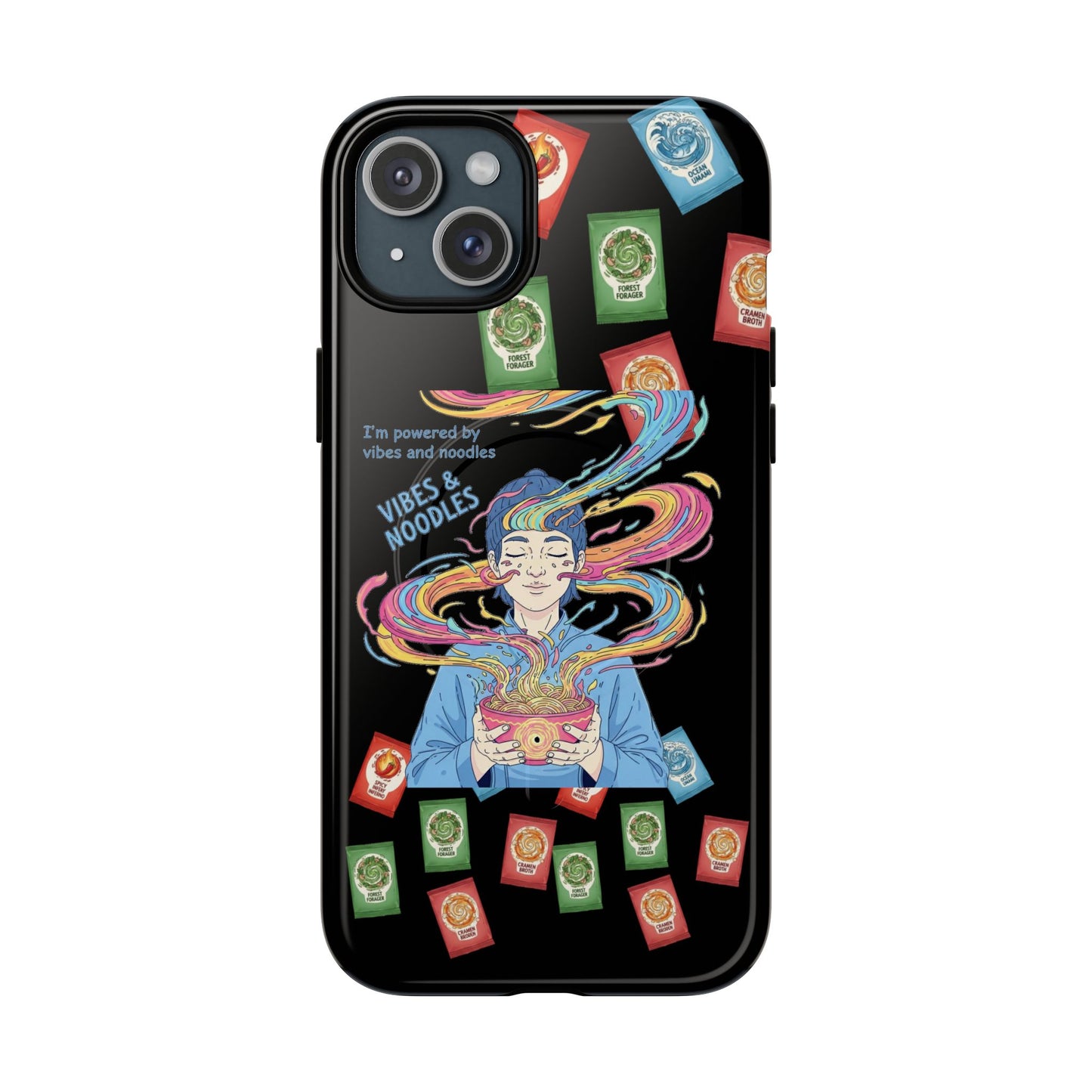 Noodle Lover Phone Case: Vibrant Cute Foodie Magnetic Anime Style