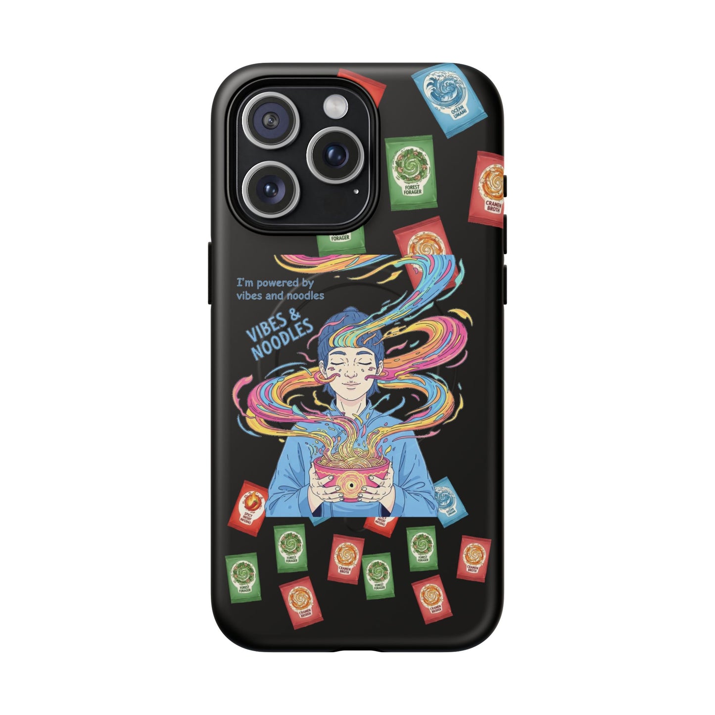 Noodle Lover Phone Case: Vibrant Cute Foodie Magnetic Anime Style