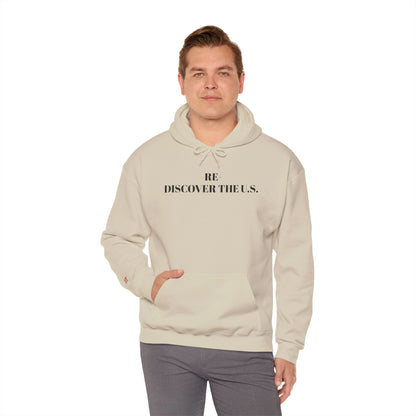 Unisex Hoodie - Rediscover the U.S. - Cozy Travel Apparel for Adventurers, Perfect for Gifts, Casual Wear, Explore America, Travel Memories