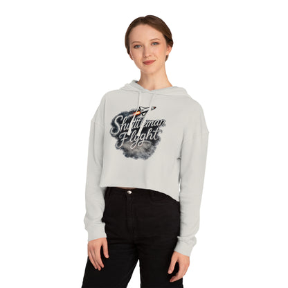 Cropped Hoodie - "Shuttleman Flight" Rocket Graphic