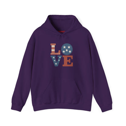 Unisex Hooded Sweatshirt with 'LOVE' Design - Cozy Gift for Friends, Valentine's Day, Casual Wear, Relaxation, Everyday Use