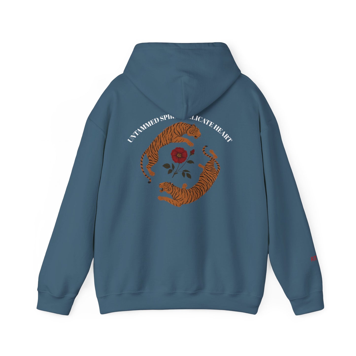 Black Tiger & Rose Graphic Hoodie