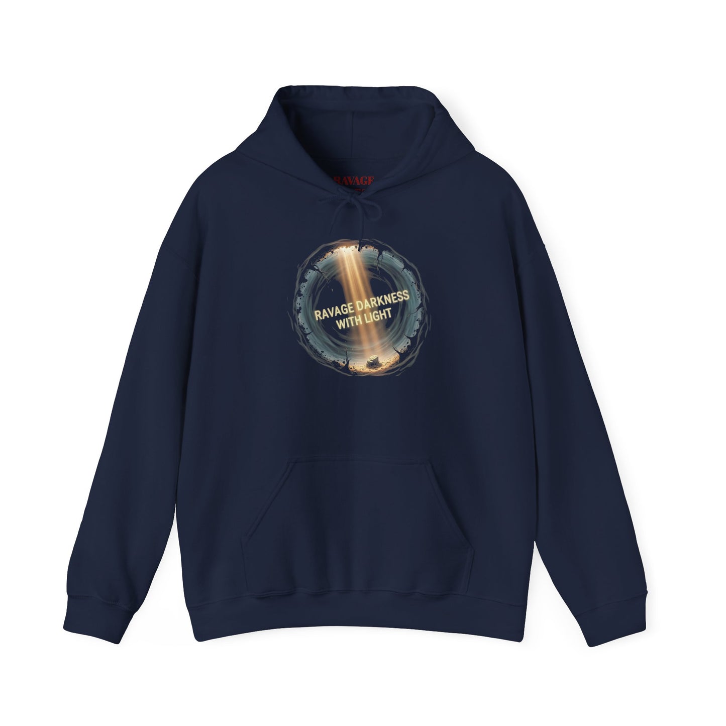 "Ravage Darkness With Light" Graphic Black Pullover Hoodie