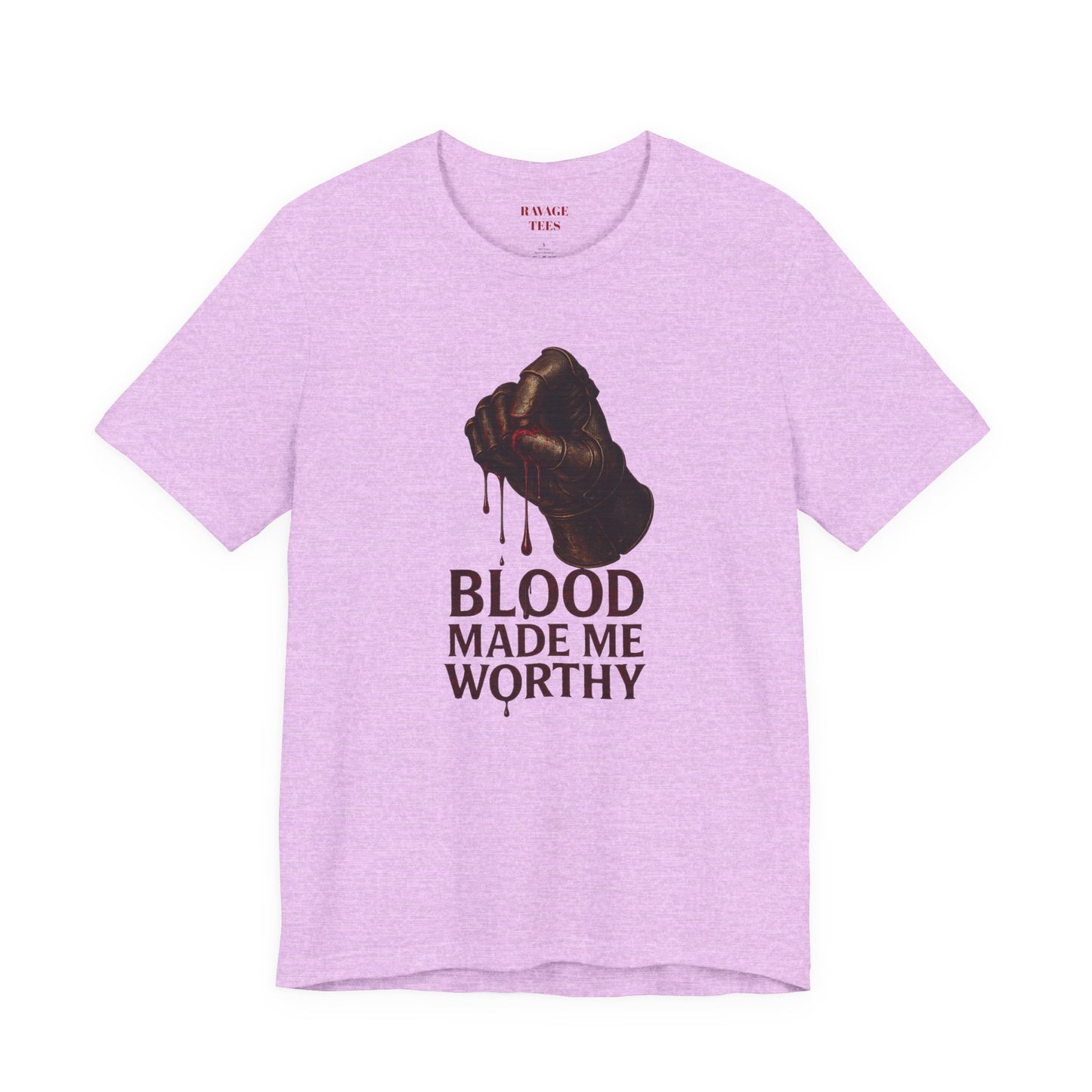 Blood Made Me Worthy T‑Shirt — Graphic Fist Design, Bold Faith & Empowerment Tee