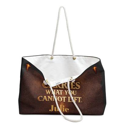 God Carries What You Cannot Lift Weekender Bag — Inspirational Christian Travel Tote