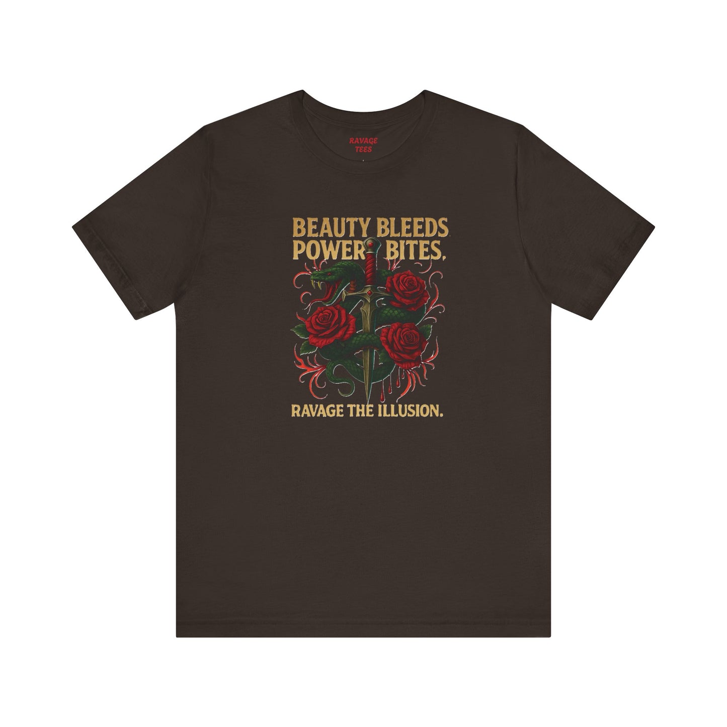 "Beauty Bleeds" Tee: Dark Aesthetic Unisex Graphic T-Shirt